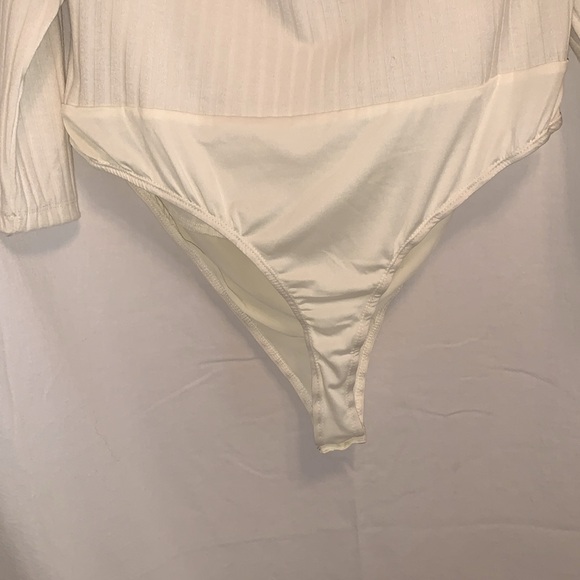 Fashion nova off shoulder cream off white ribbed bodysuit, 3/4 sleeves NWT 2XL - Picture 12 of 15